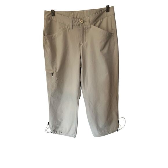 Eddie Bauer Pant‎ Womens 0 Sand Cropped Parachute Leg Tech Capri Outdoor Hiking - Picture 1 of 11